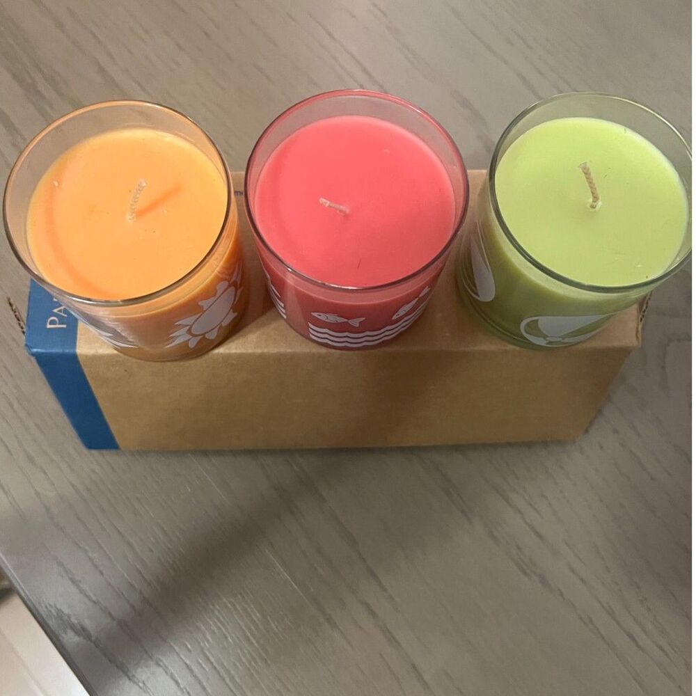 Party Lite Beach Fun Scented Mini Jar Candle Trio New